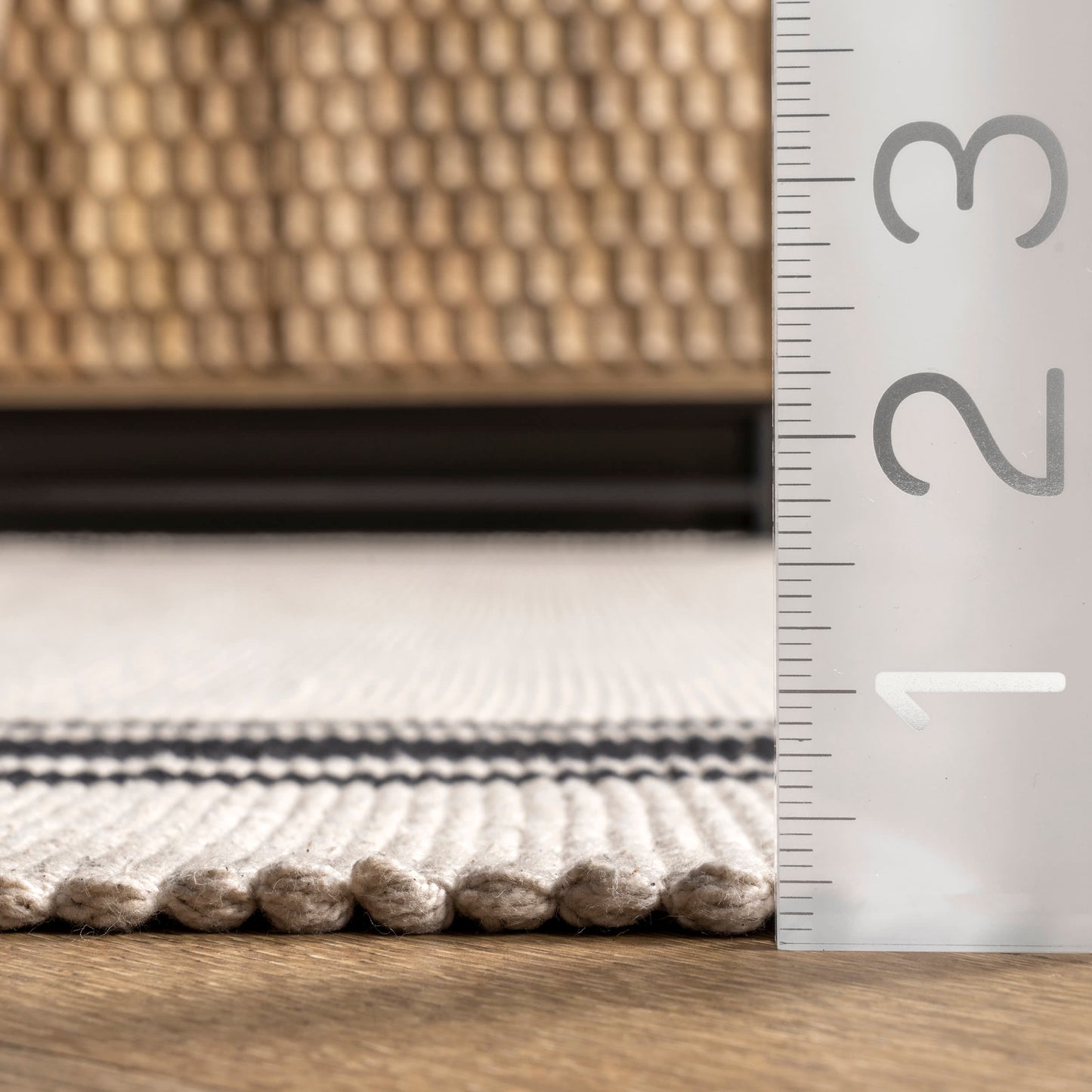 Sally Cotton Bordered Rug | Ivory