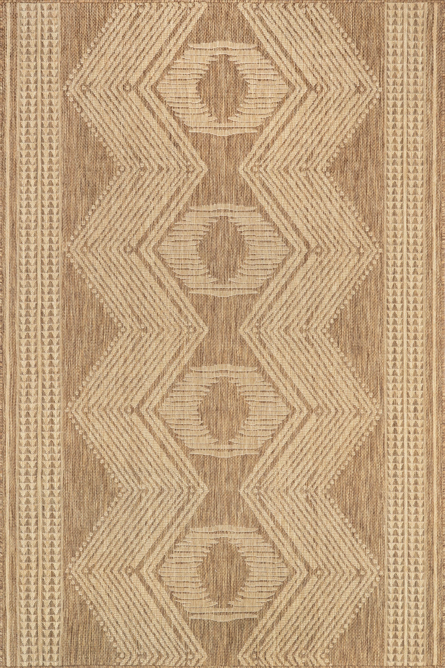 Iris Totem Indoor/Outdoor Flatweave Rug | Light Brown