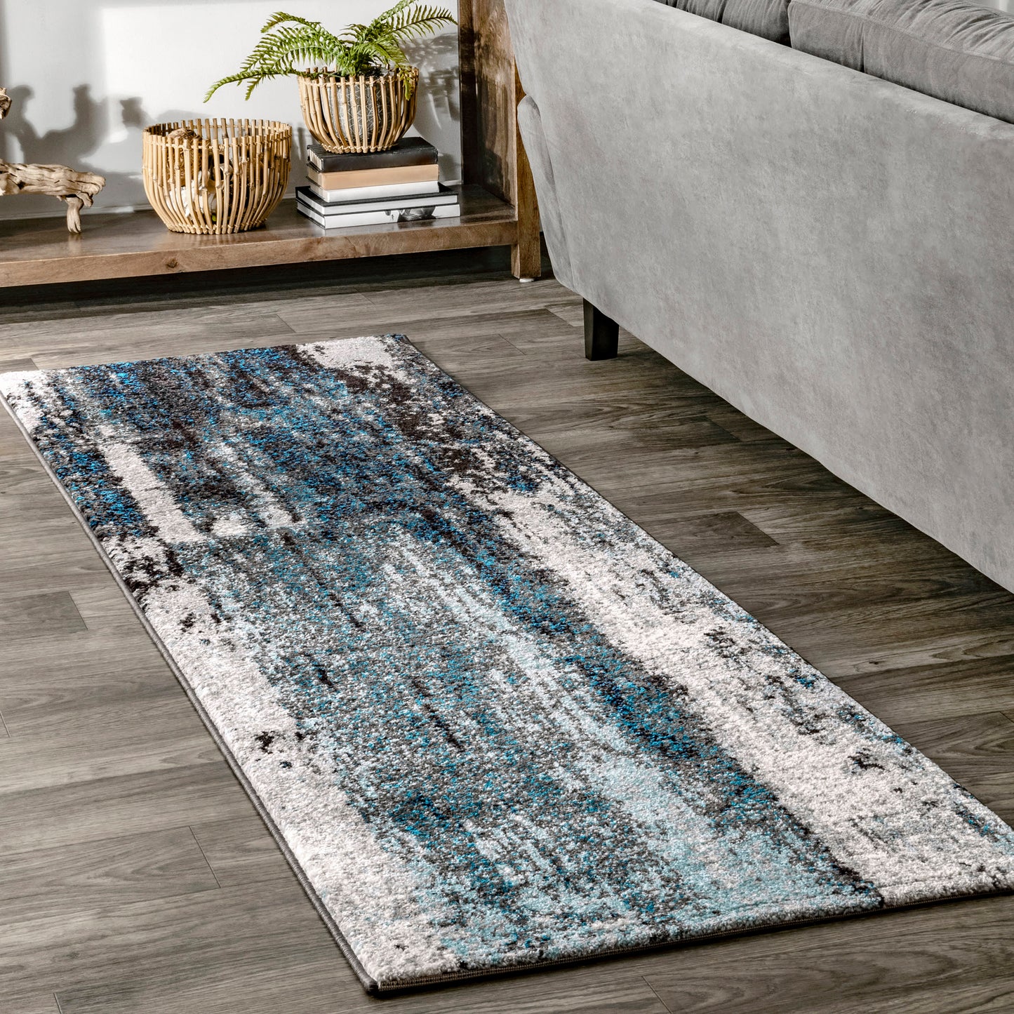 Winter Abstract Rug | Teal