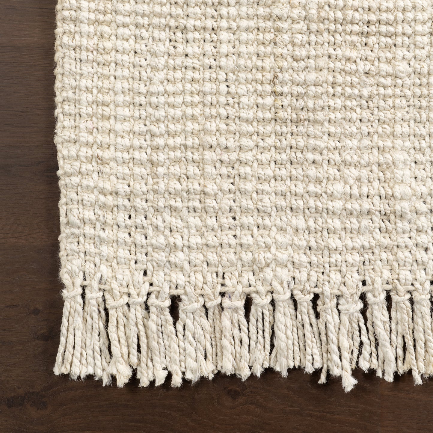 Chunky Jute Tasseled Rug | Off White