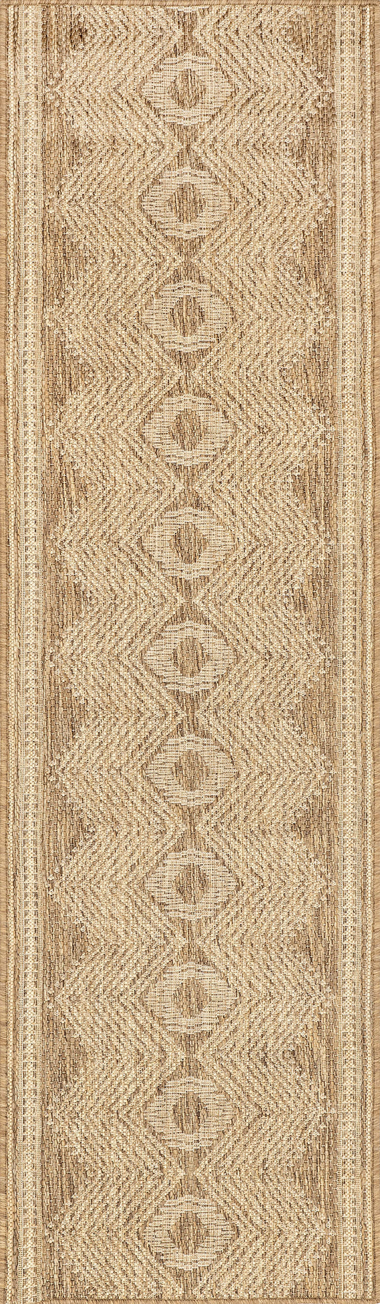 Iris Totem Indoor/Outdoor Flatweave Rug | Light Brown